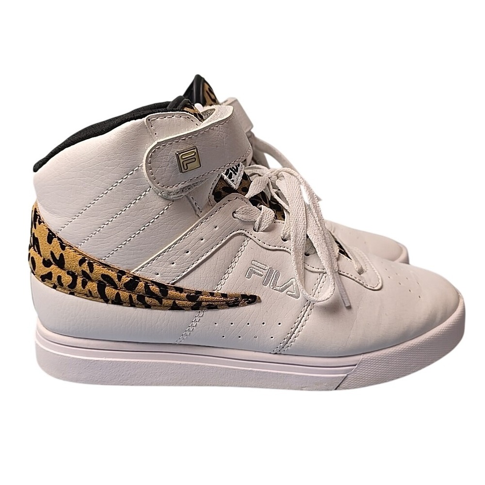 Fila Leopard Print Womens High Top Sneakers Vulc-13-Wild Size 7 Cheetah